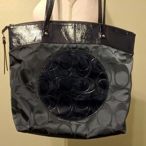 Authentic Blue Coach Laura Signature Leather Tote